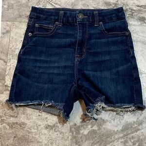 American Eagle Women's High Rise Dark Wash Next Level Stretch Denim Shorts Sz 0